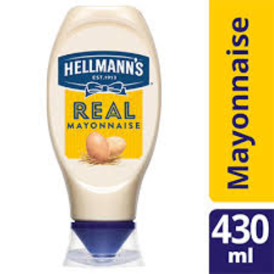 HELLMANN MAYONNAISE SQZY REAL 430ML